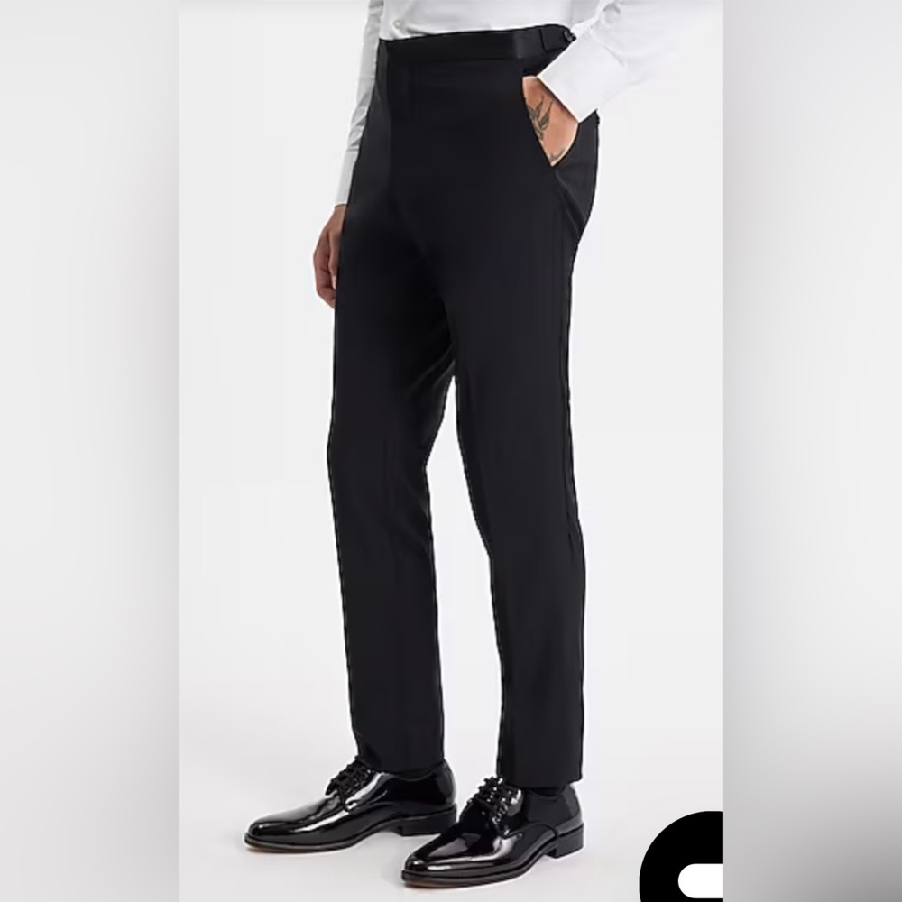 Express Slim Black Performance Stretch Wool-Blend… - image 1
